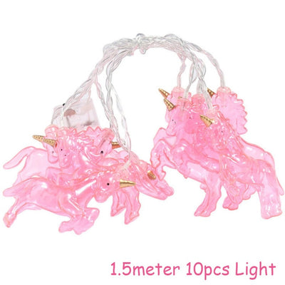 Pink Unicorn Night String Lights