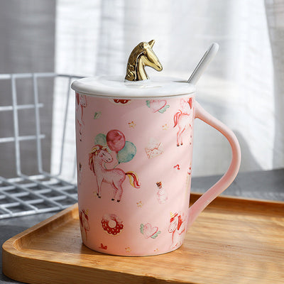 Gold Unicorn Ceramic Cup
