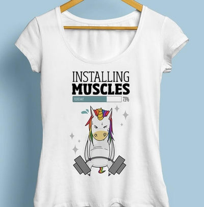 "Installing Muscles" Unicorn T-shirt - Well Pick Review