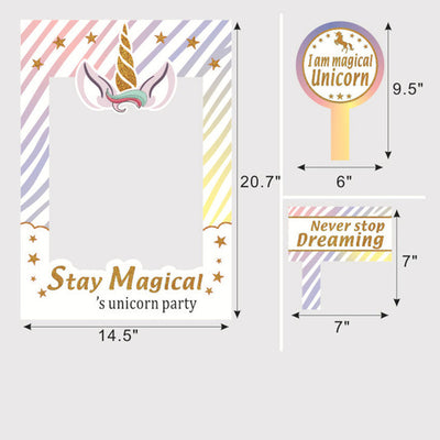 Unicorn Party Photo Frame Supplies