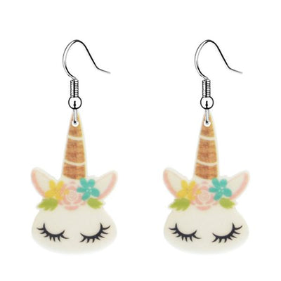 Hair Bow Unicorn Earrings