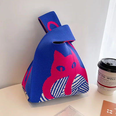 Knitted Cat Knot Bag