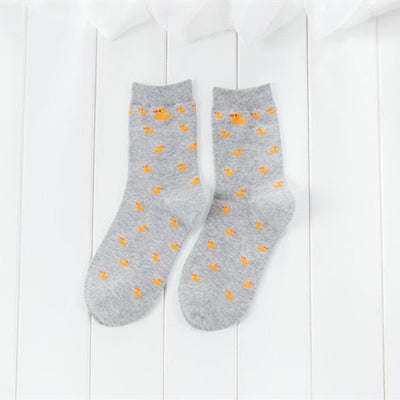 Cartoon Duck Pattern Short Socks