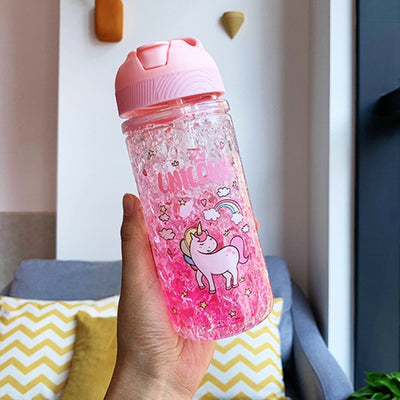 Unicorn Double Wall Water Bottle With Straw