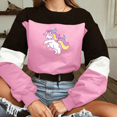 Unicorn Long Sleeve Crop Tops