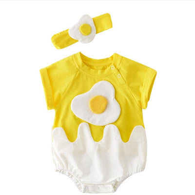 White And Yellow York Baby Rompers