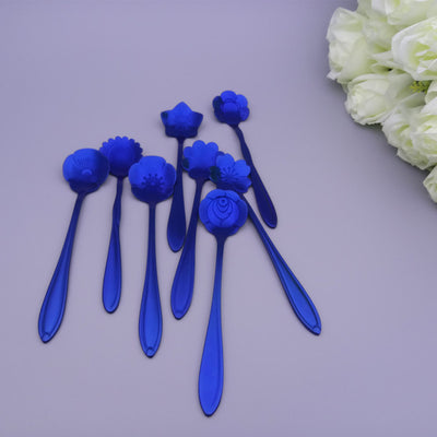 Black Gold Blue Rainbow Flower Style Stainless Steel Spoon Set - Well Pick Review
