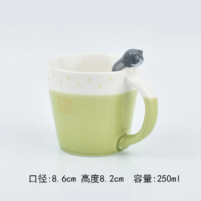 3D Sleeping Cat Ceramic Mug