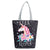 Unicorn Black Durable Tote Bag