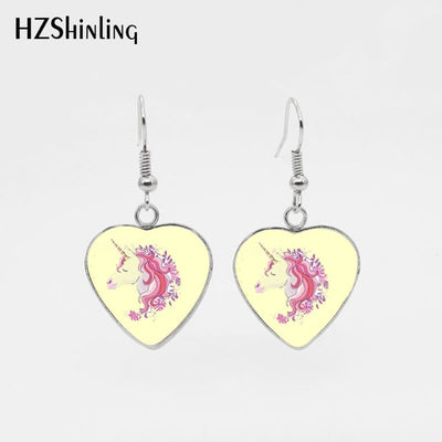 Heart-Shaped Unicorn Earrings
