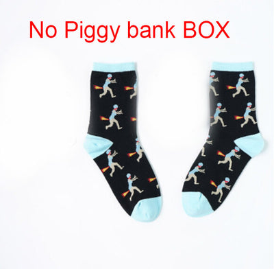 Cartoon Mermaid Zebra Socks in Piggy Bank Box - Well Pick Review