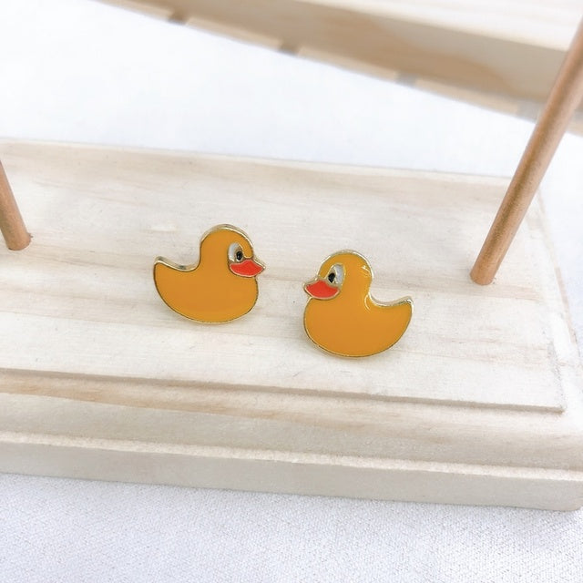 Rubber Duck Wooden Earrings