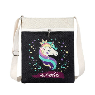 Unicorn Printed Messenger Bag