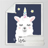 Unicorn & llama Fleece Blanket