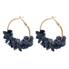 Fabric Flower Drop Earrings