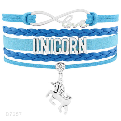 Unicorn Infinity Love Leather Bracelet