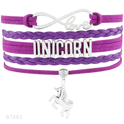 Unicorn Infinity Love Leather Bracelet