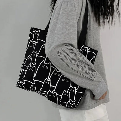 Cat Pattern Canvas Bag