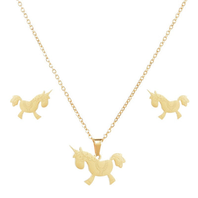 Majestic Golden Unicorn Jewelry Set