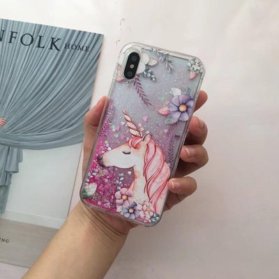 Unicorn Glitter Liquid Samsung & iPhone Case