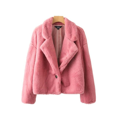 Winter Loose Pink Coats