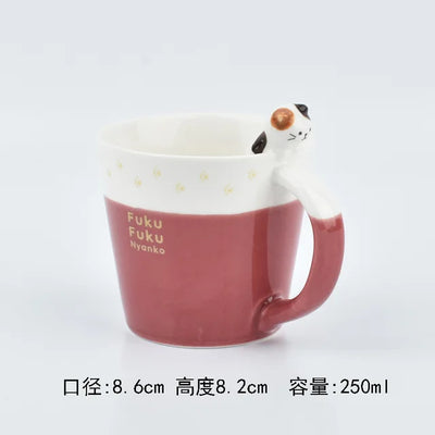 3D Sleeping Cat Ceramic Mug