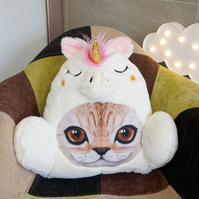 Fluffy Unicorn Cat Face Cushion