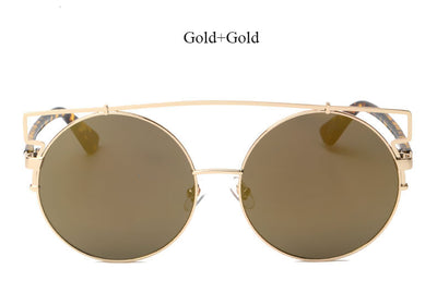 Oversize Rose Gold Mirror Sunglasses