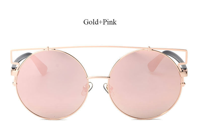 Sunglasses AVIATOR SILVER GOLD ROSE OVERSIZED Mirror Reflective