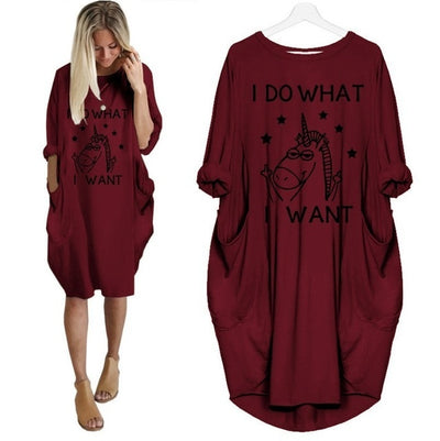 Unicorn " I Do What I Want " Loose T-shirt