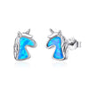 Unicorn Opal Rose Stud Earrings