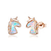 Unicorn Opal Rose Stud Earrings
