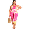 Plus Size Tie-Dye Printed Clothing Set