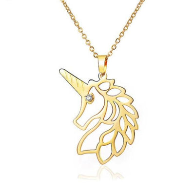 Zircon Unicorn Pendant Necklace
