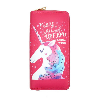Pink Purple Red Unicorn Dreams Clutch Wallet