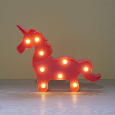 Red/White Unicorn LED Night Lamp