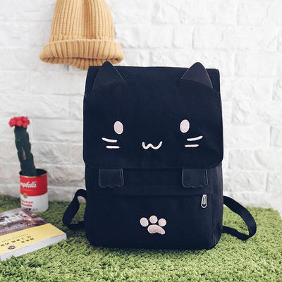 Cartoon Cat Canvas Embroidery Backpacks - Well Pick Review