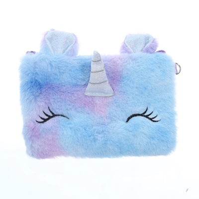 Rainbow Plush Unicorn Crossbody Bag