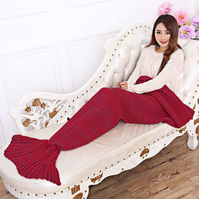 High Quality Soft Knitted Mermaid Tail Blanket