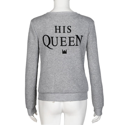 King & Queen Grey Couple Sweatshirts