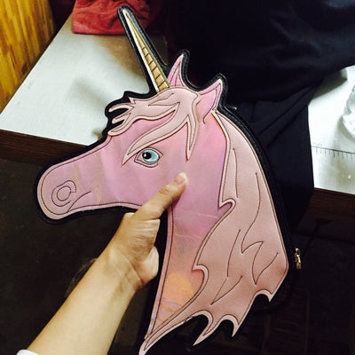 Holographic Unicorn Clutch Bag