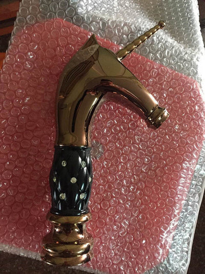Golden Horn Unicorn Faucets Crystal body
