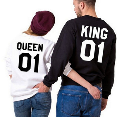 King Queen 01 Long Sleeve Sweatshirts